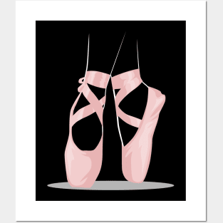 Ballerina Ballet Shoes - Cool Toe Dancing Posters and Art